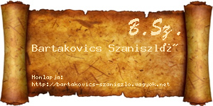 Bartakovics Szaniszló névjegykártya